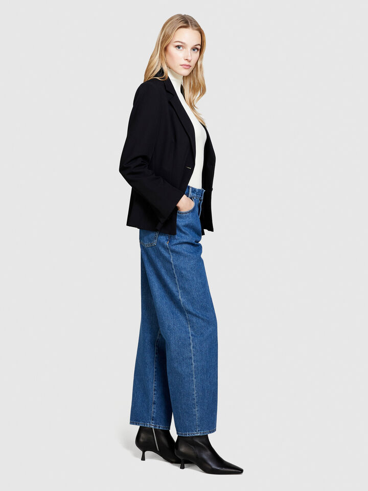 Loose fit jeans - women's relaxed fit jeans - Dark Blue | Sisley image number 2